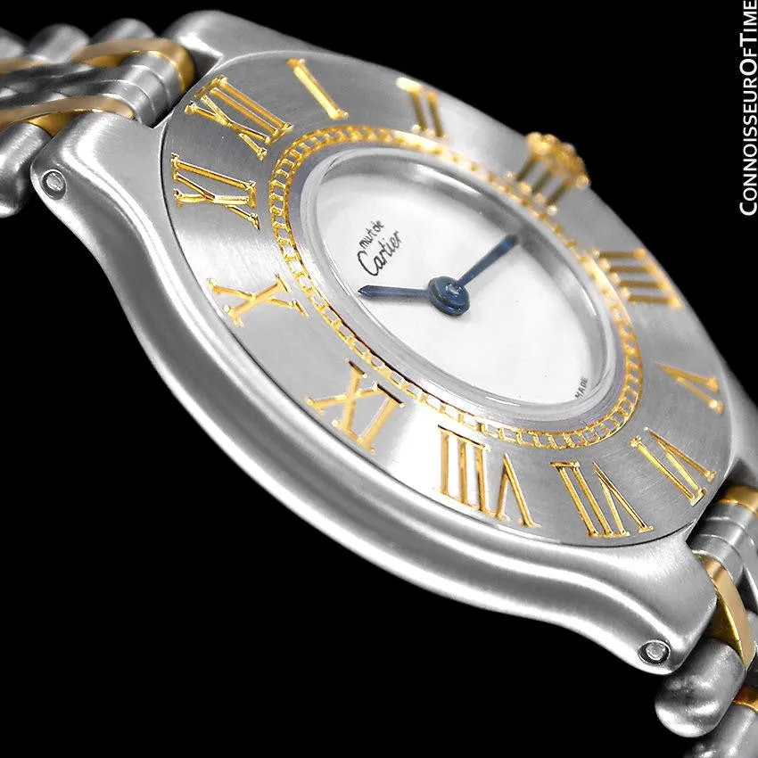 Cartier Must De 21C Mens Midsize Unisex Watch - Stainless Steel & 18K Gold