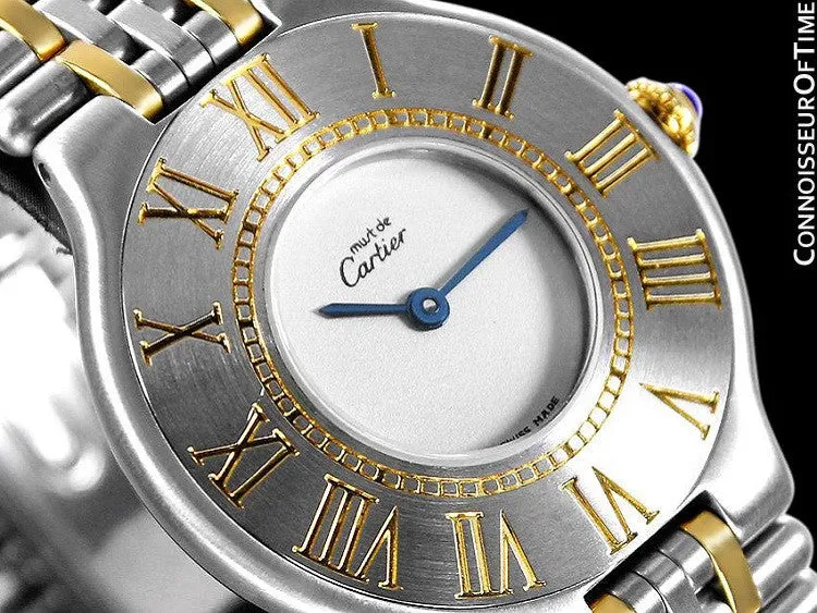 Cartier Must De 21C Mens Midsize Unisex Watch - Stainless Steel & 18K Gold