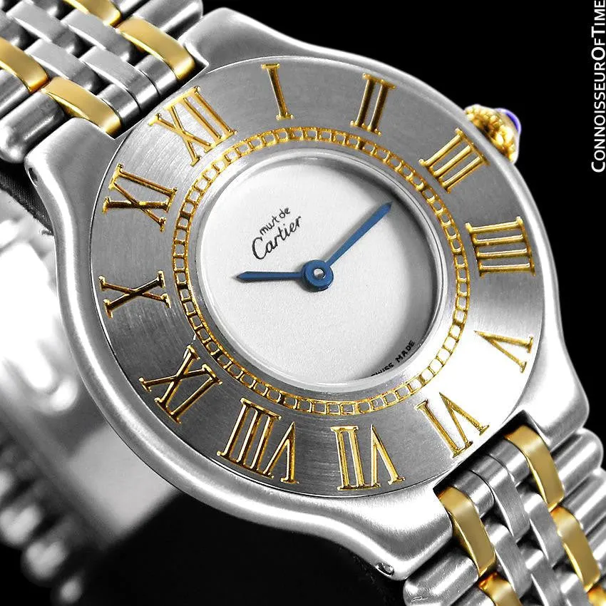 Cartier Must De 21C Mens Midsize Unisex Watch - Stainless Steel & 18K Gold