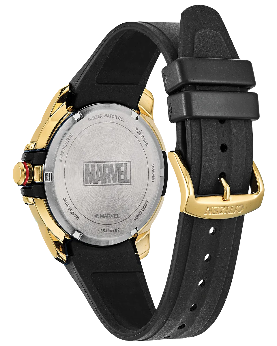 Citizen AW1155-03W Marvel Avengers Eco-Drive Black Silicone Strap Men Watches