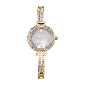 Citizen Crystal Collection Watch with 25X25 MM Mother-of-Pearl Round Dial and Stainless Steel Bracelet. EM0862-56D