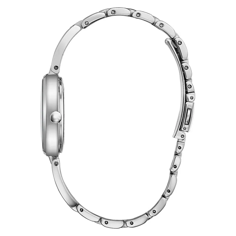 Citizen Eco-Drive Womens Silver Stainless Steel Band Mother Of Pearl Quartz Dial Watch - EM0630-51D