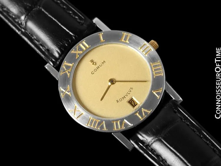 Corum Romvlvs Romulus Mens Dress Watch - Stainless Steel and 18K Gold