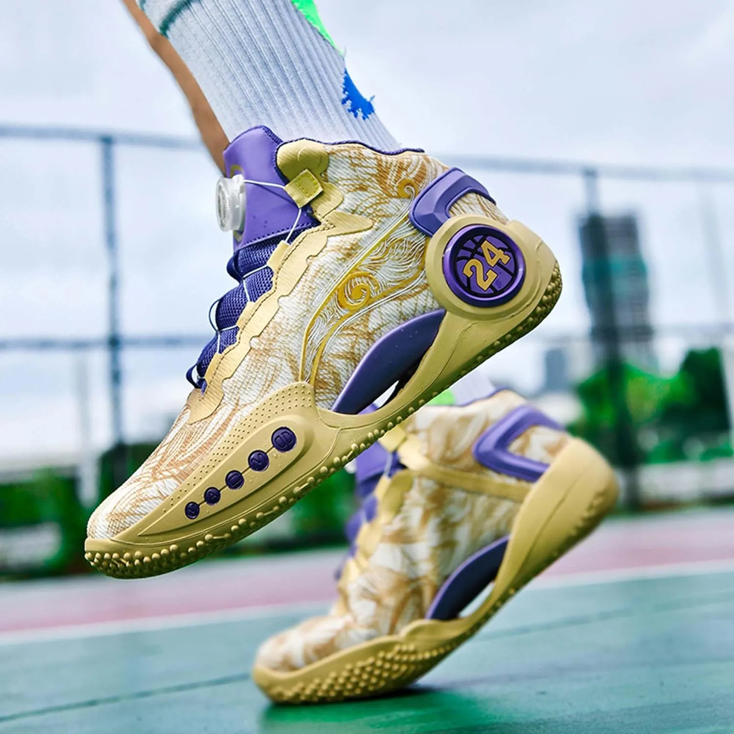 Couple Models Street Fashion Personality Trend Sports Shoes Youth Breathable Cushioning Laceless Basketball Shoes