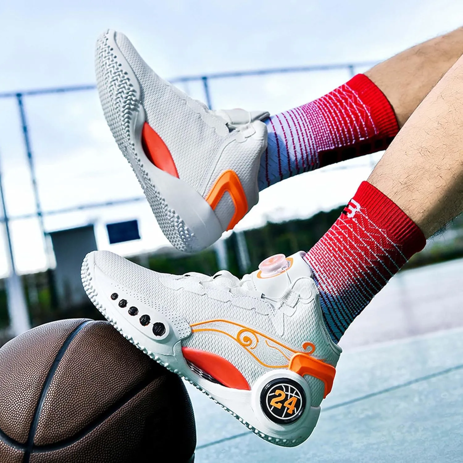 Couple Models Street Fashion Personality Trend Sports Shoes Youth Breathable Cushioning Laceless Basketball Shoes