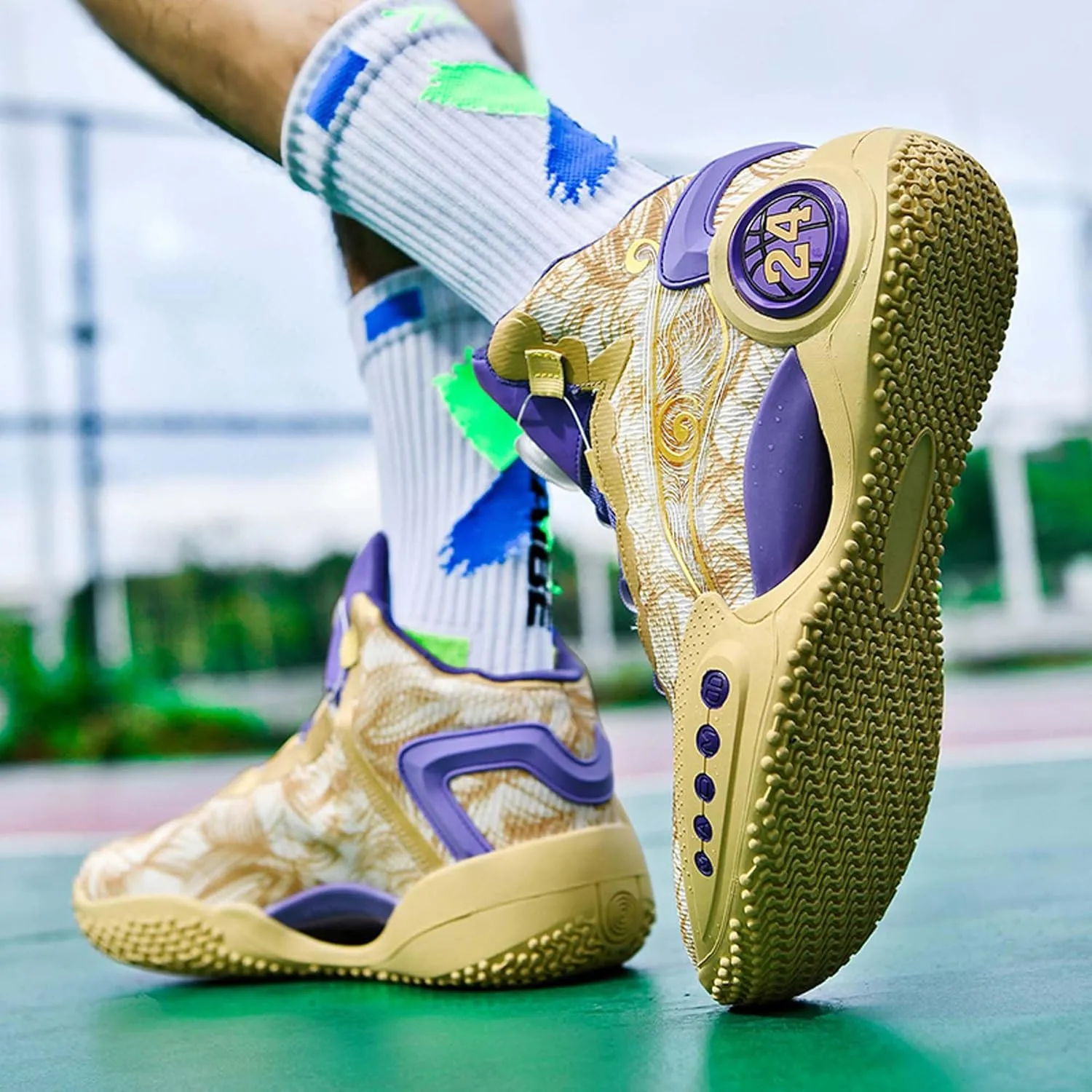 Couple Models Street Fashion Personality Trend Sports Shoes Youth Breathable Cushioning Laceless Basketball Shoes
