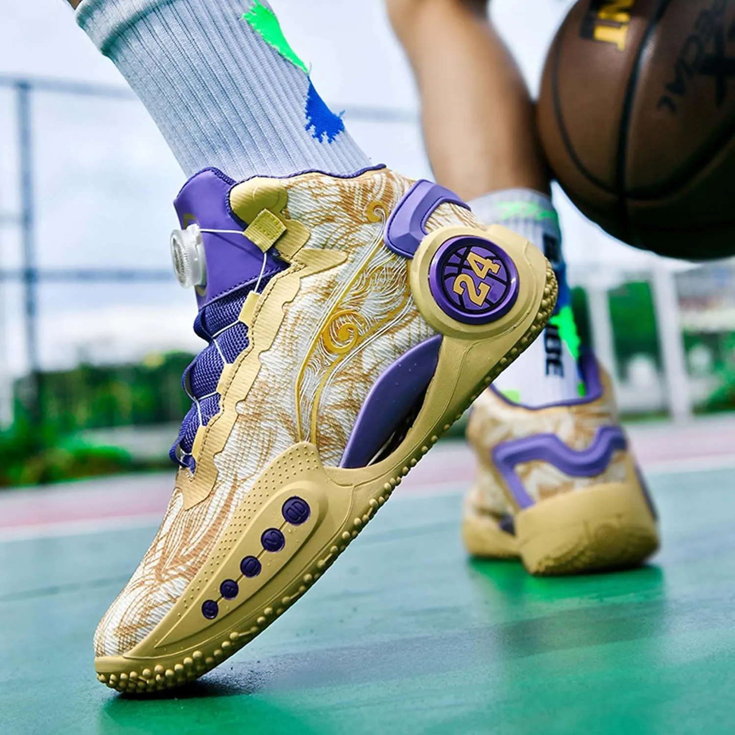 Couple Models Street Fashion Personality Trend Sports Shoes Youth Breathable Cushioning Laceless Basketball Shoes