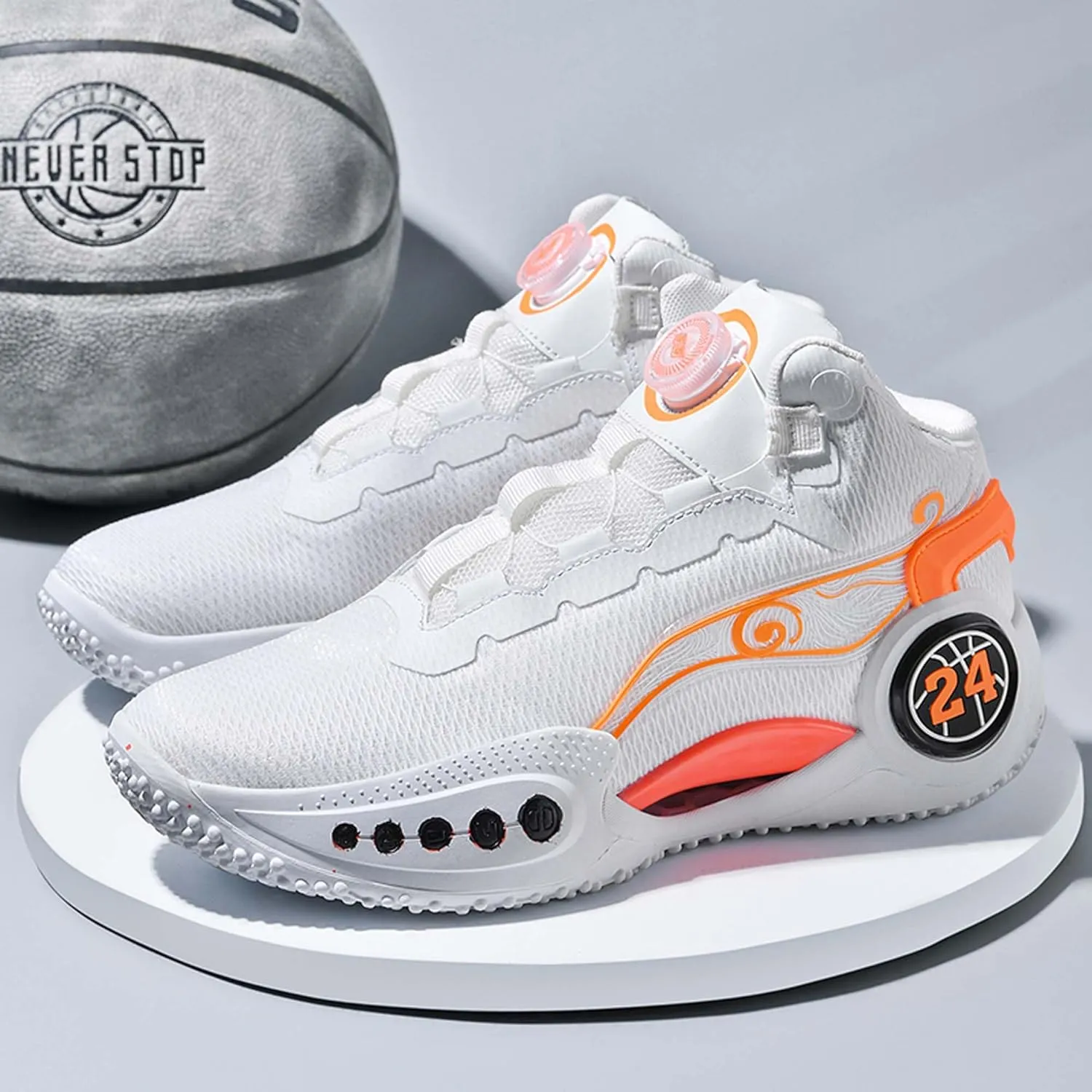 Couple Models Street Fashion Personality Trend Sports Shoes Youth Breathable Cushioning Laceless Basketball Shoes