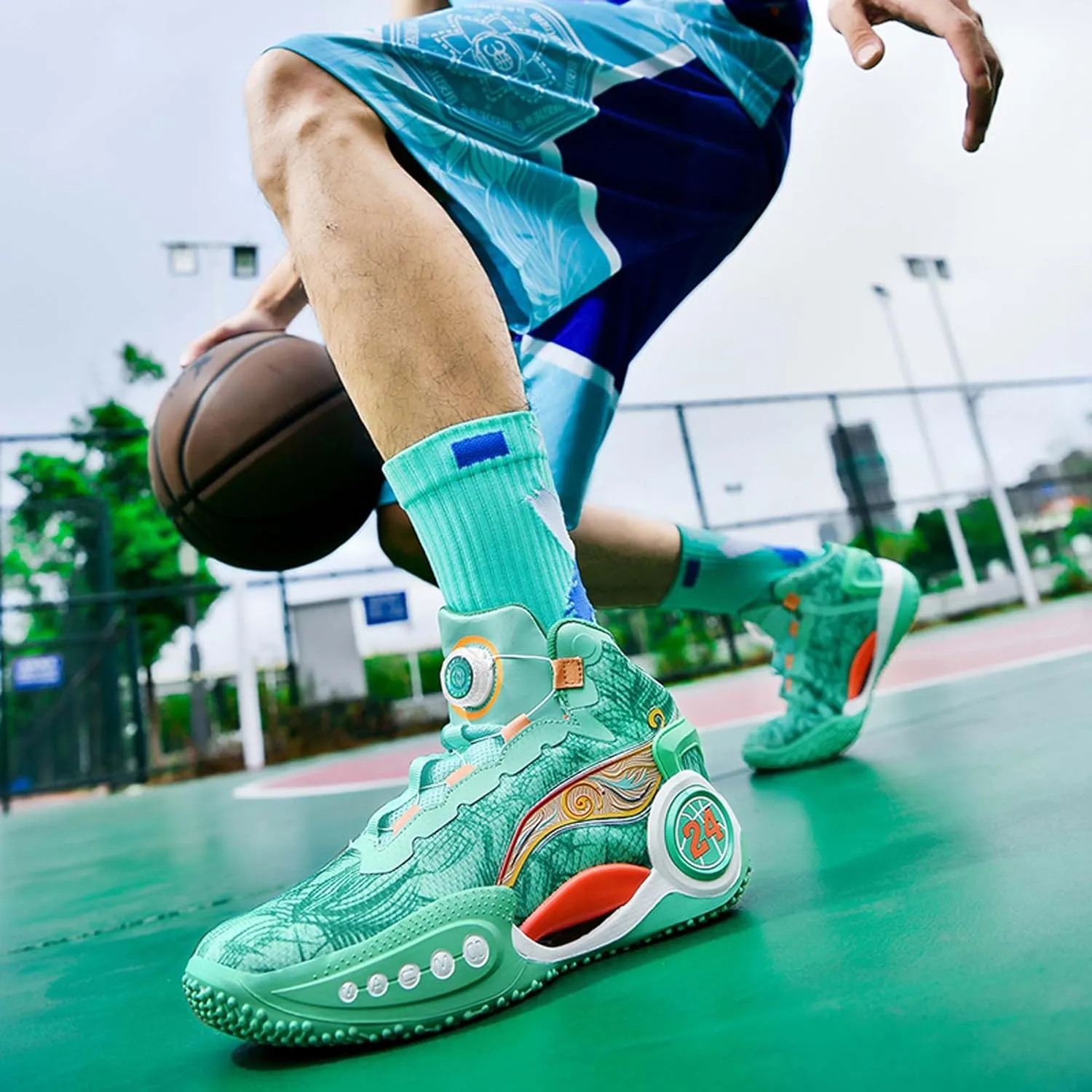 Couple Models Street Fashion Personality Trend Sports Shoes Youth Breathable Cushioning Laceless Basketball Shoes
