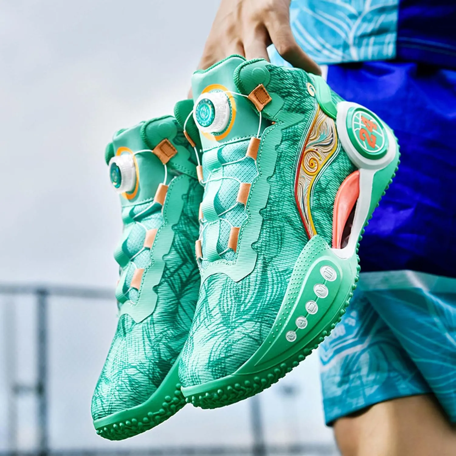 Couple Models Street Fashion Personality Trend Sports Shoes Youth Breathable Cushioning Laceless Basketball Shoes