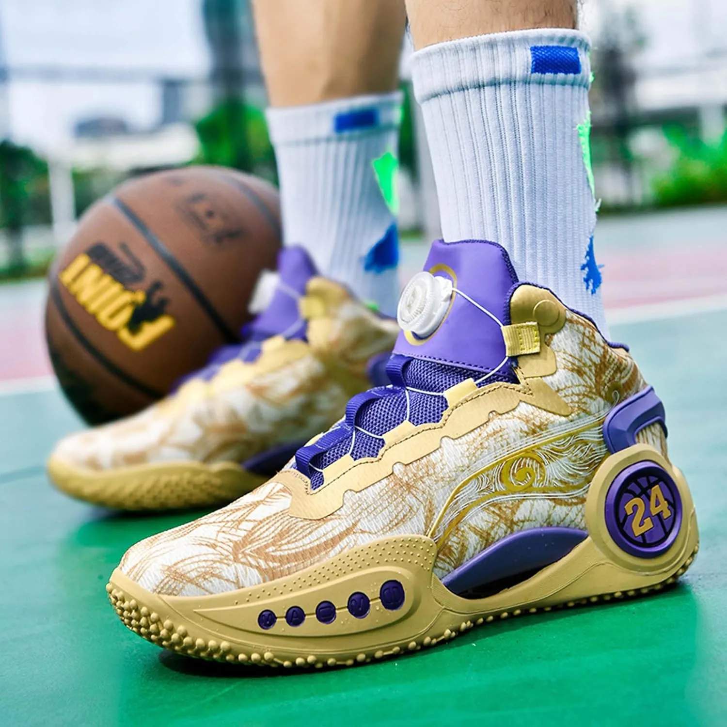 Couple Models Street Fashion Personality Trend Sports Shoes Youth Breathable Cushioning Laceless Basketball Shoes