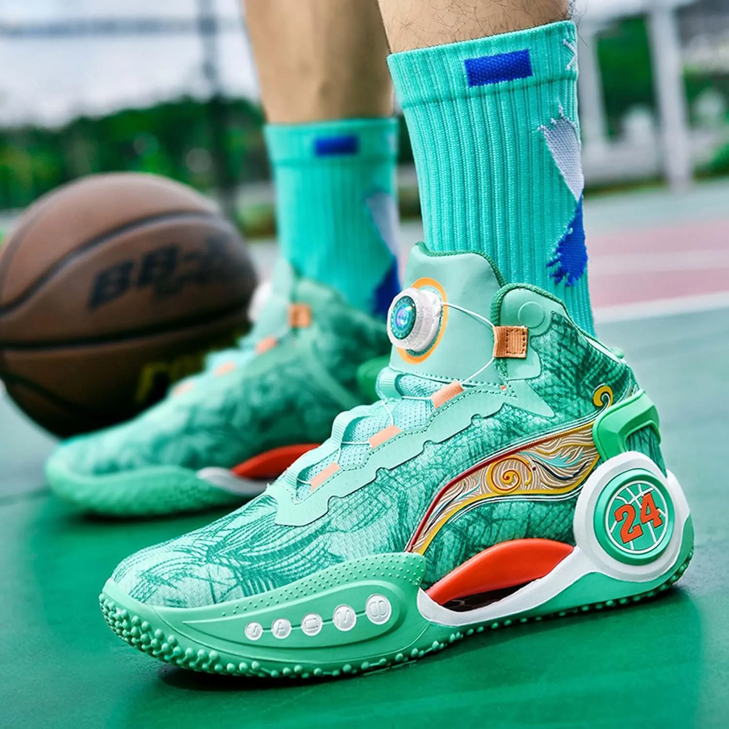 Couple Models Street Fashion Personality Trend Sports Shoes Youth Breathable Cushioning Laceless Basketball Shoes