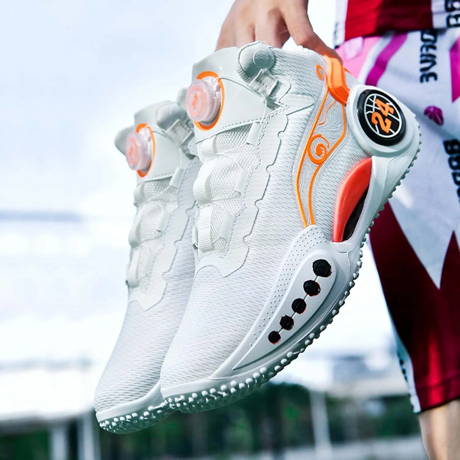 Couple Models Street Fashion Personality Trend Sports Shoes Youth Breathable Cushioning Laceless Basketball Shoes