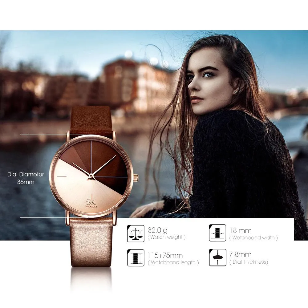 Creative Minimalist Two-Tone Quartz Watch