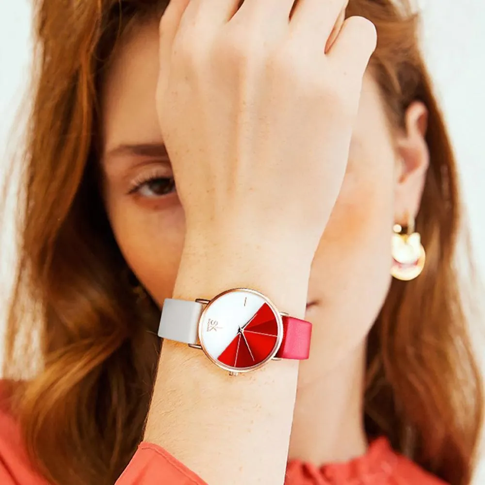 Creative Minimalist Two-Tone Quartz Watch