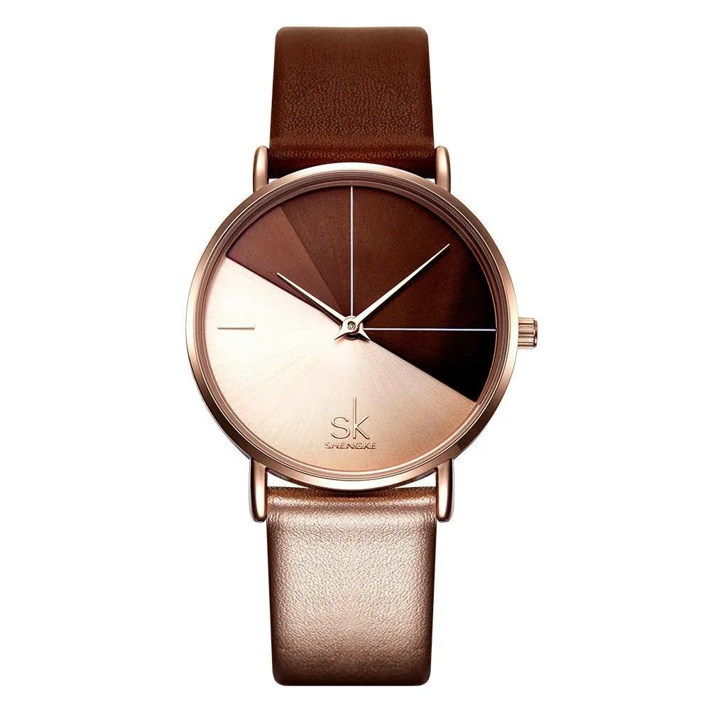 Creative Minimalist Two-Tone Quartz Watch