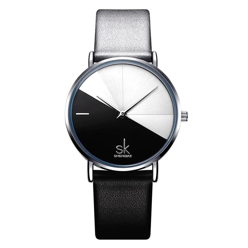 Creative Minimalist Two-Tone Quartz Watch