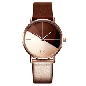 Creative Minimalist Two-Tone Quartz Watch