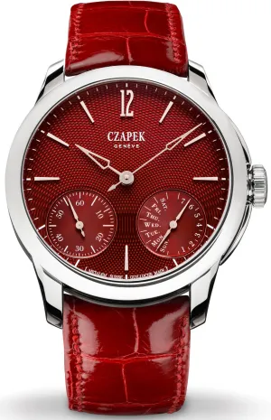 Czapek Watch Quai des Bergues Guilloche Ricochet Steel Rhubarb Red S Limited Edition