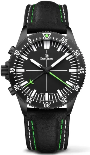 DAM Watch DC8 LHV Black Green Leather Pin