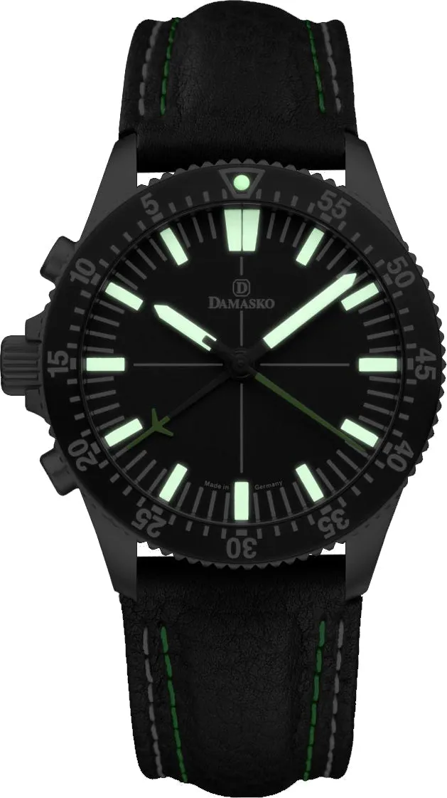 DAM Watch DC8 LHV Green Leather Pin