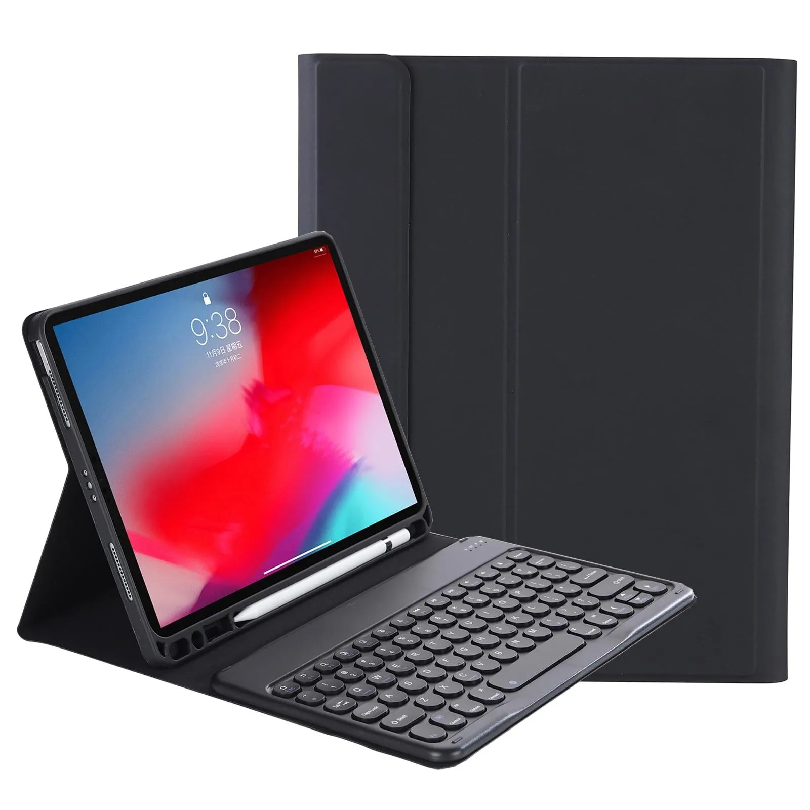 Detachable Bluetooth Keyboard Leather Case For Ipad Air 4 / 5 - Candy Colour Skin Texture - 10.9 Inch