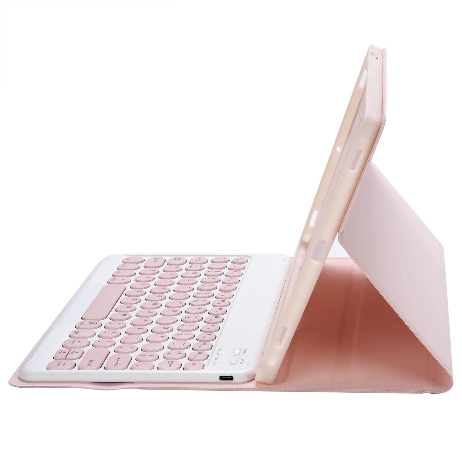 Detachable Bluetooth Keyboard Leather Case For Ipad Air 4 / 5 - Candy Colour Skin Texture - 10.9 Inch