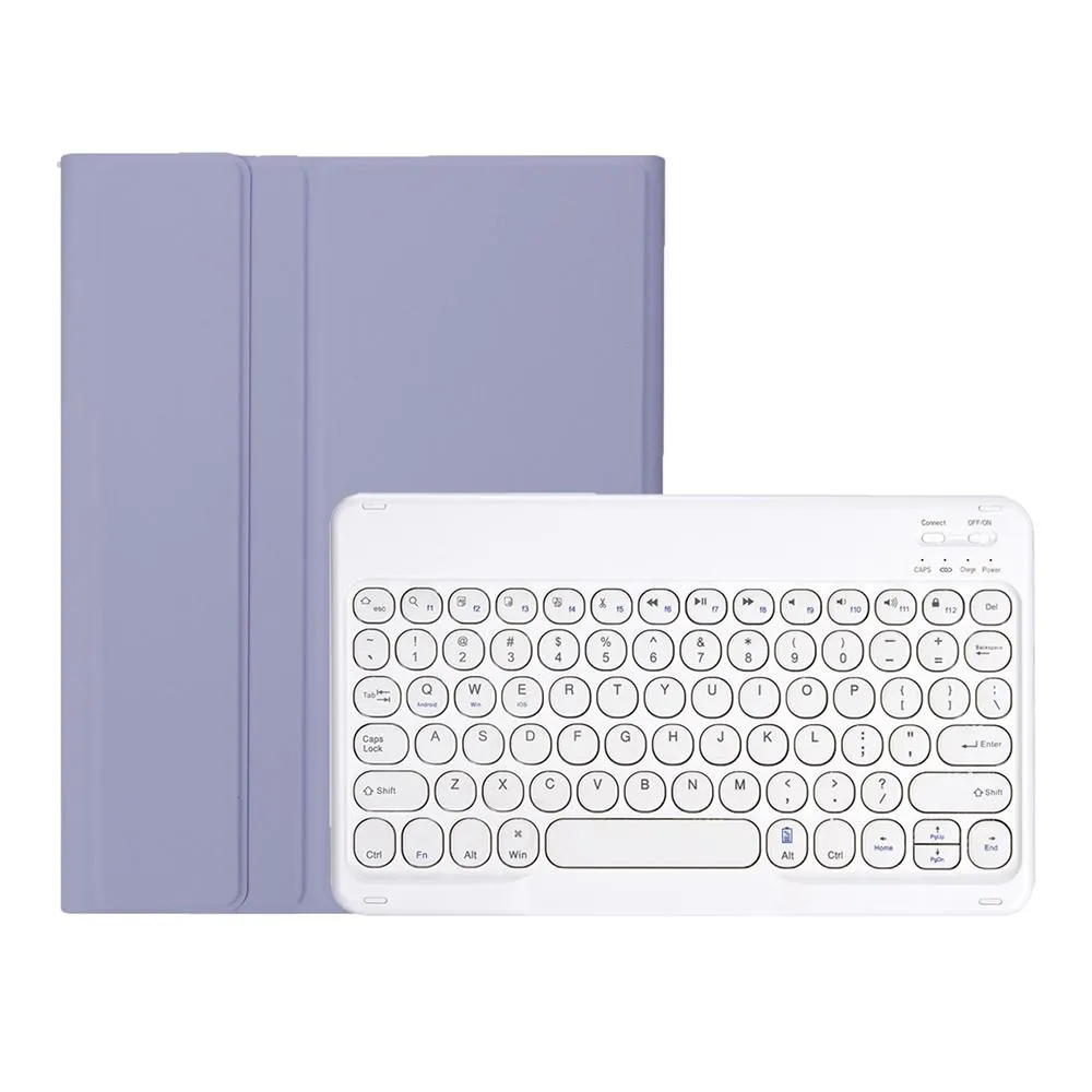 Detachable Bluetooth Keyboard Leather Case For Ipad Air 4 / 5 - Candy Colour Skin Texture - 10.9 Inch