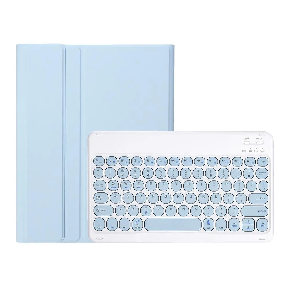 Detachable Bluetooth Keyboard Leather Case For Ipad Air 4 / 5 - Candy Colour Skin Texture - 10.9 Inch