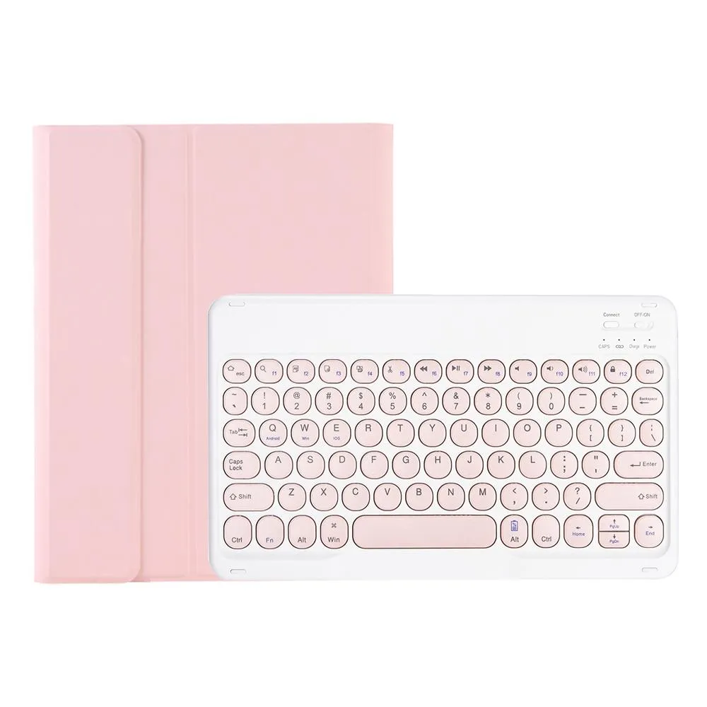 Detachable Bluetooth Keyboard Leather Case For Ipad Air 4 / 5 - Candy Colour Skin Texture - 10.9 Inch