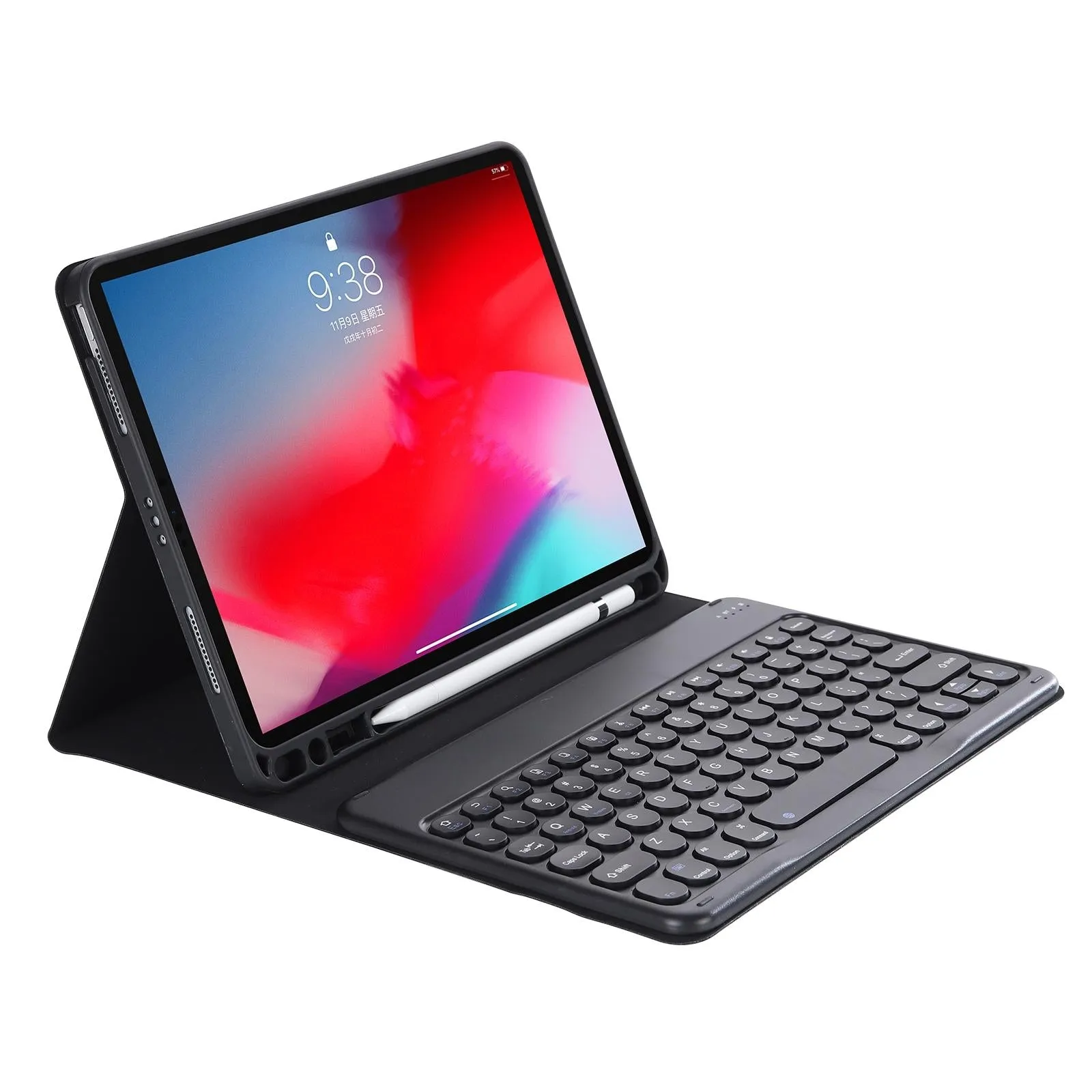 Detachable Bluetooth Keyboard Leather Case For Ipad Air 4 / 5 - Candy Colour Skin Texture - 10.9 Inch