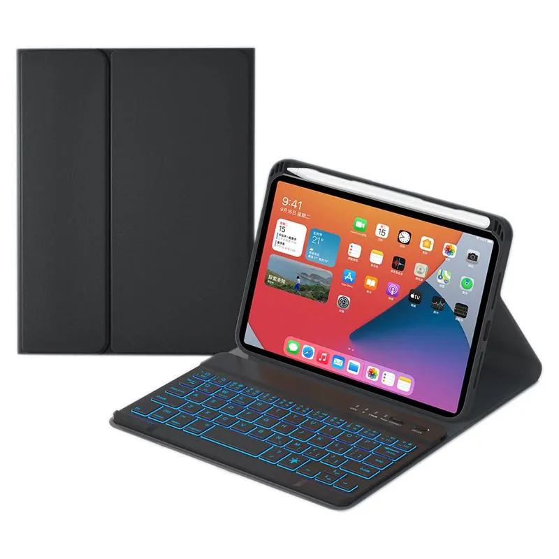 Detachable Bluetooth Keyboard Leather Case For Ipad Mini 6 With Colourful Backlight & Holder