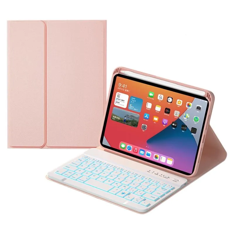 Detachable Bluetooth Keyboard Leather Case For Ipad Mini 6 With Colourful Backlight & Holder