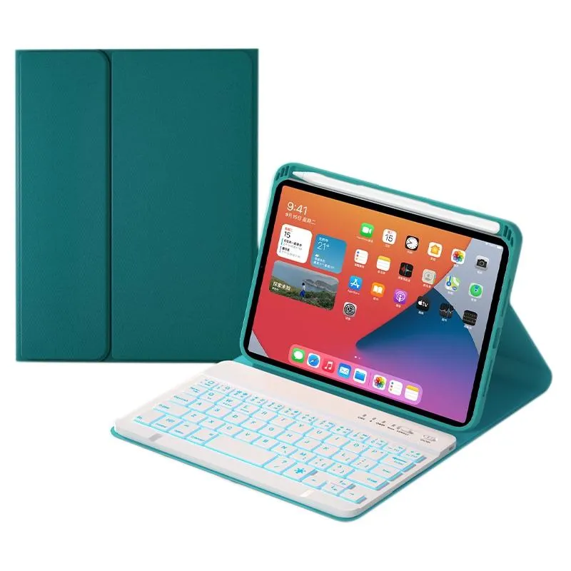 Detachable Bluetooth Keyboard Leather Case For Ipad Mini 6 With Colourful Backlight & Holder