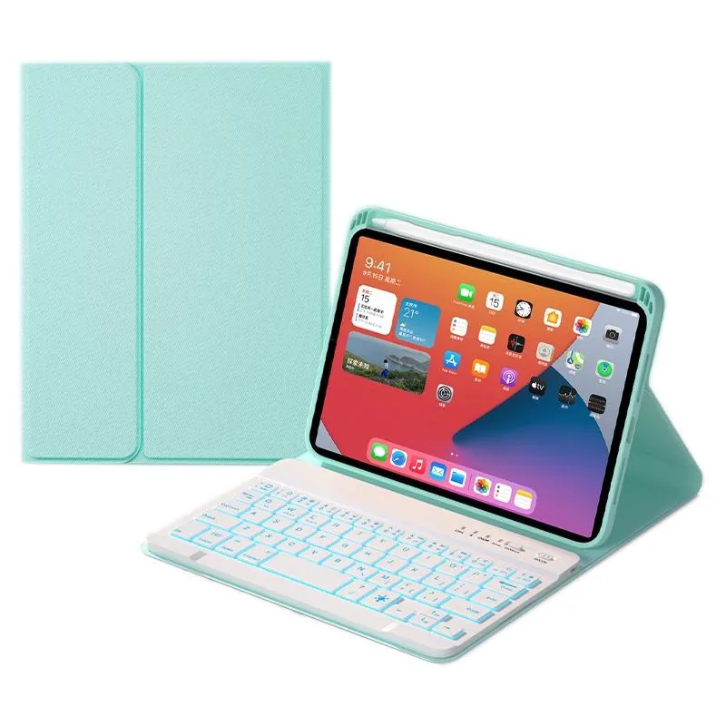 Detachable Bluetooth Keyboard Leather Case For Ipad Mini 6 With Colourful Backlight & Holder