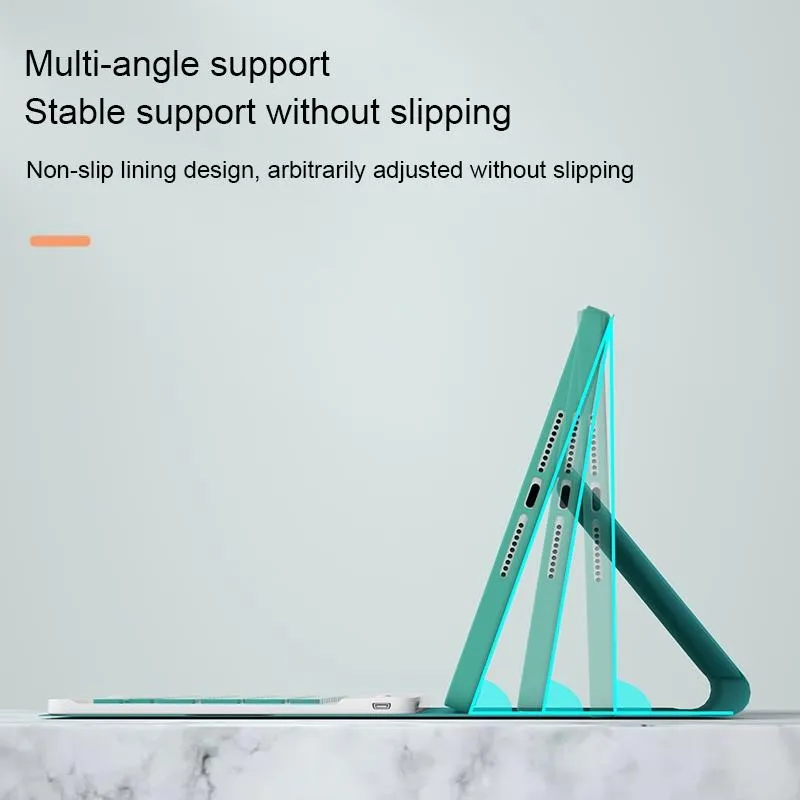 Detachable Bluetooth Keyboard Leather Case For Ipad Mini 6 With Colourful Backlight & Holder