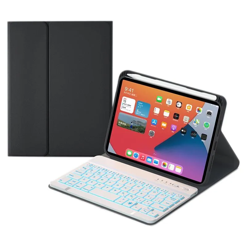 Detachable Bluetooth Keyboard Leather Case For Ipad Mini 6 With Colourful Backlight & Holder