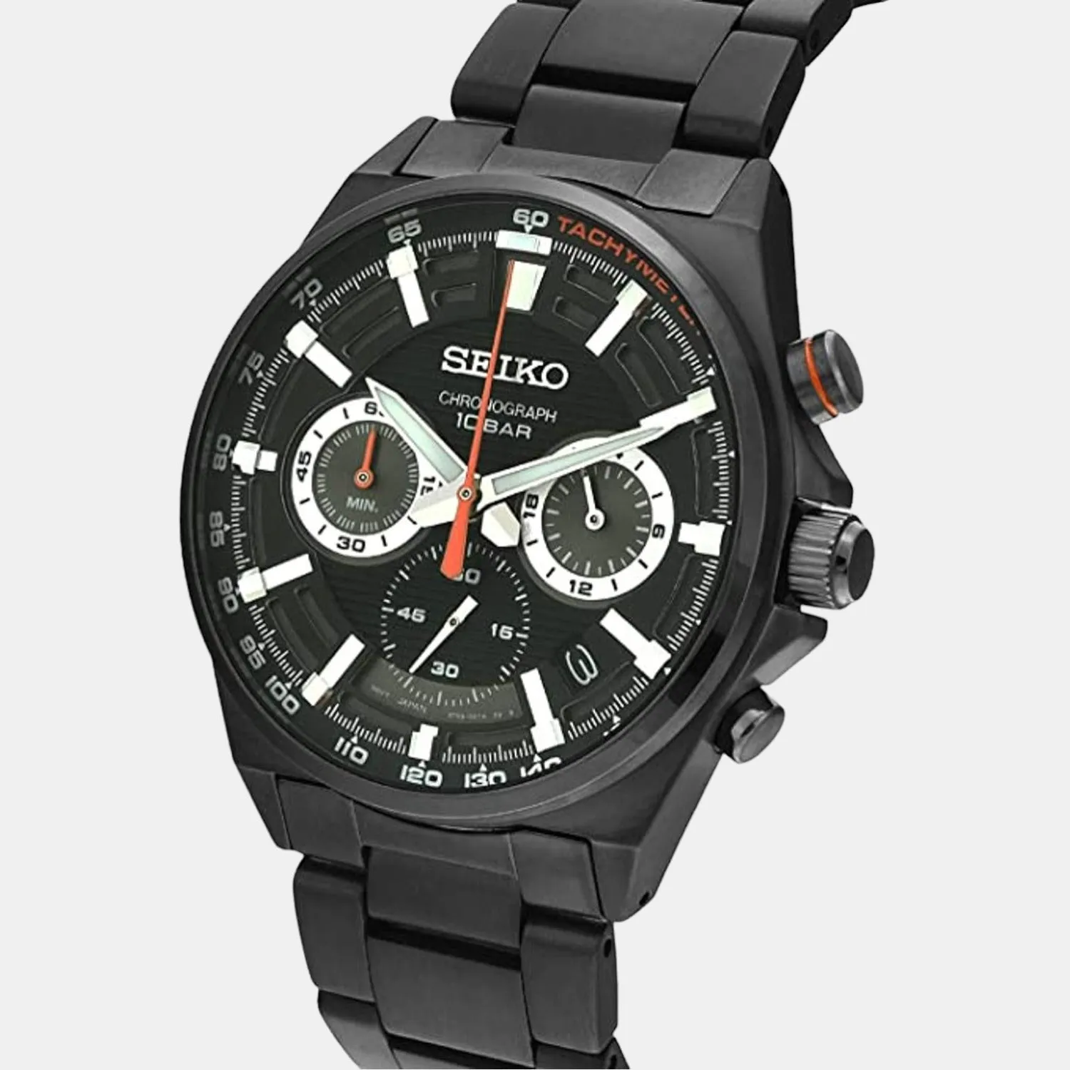 Dress Men's Black Chronograph Stainless Steel Watch SSB399P1