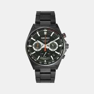 Dress Men's Black Chronograph Stainless Steel Watch SSB399P1
