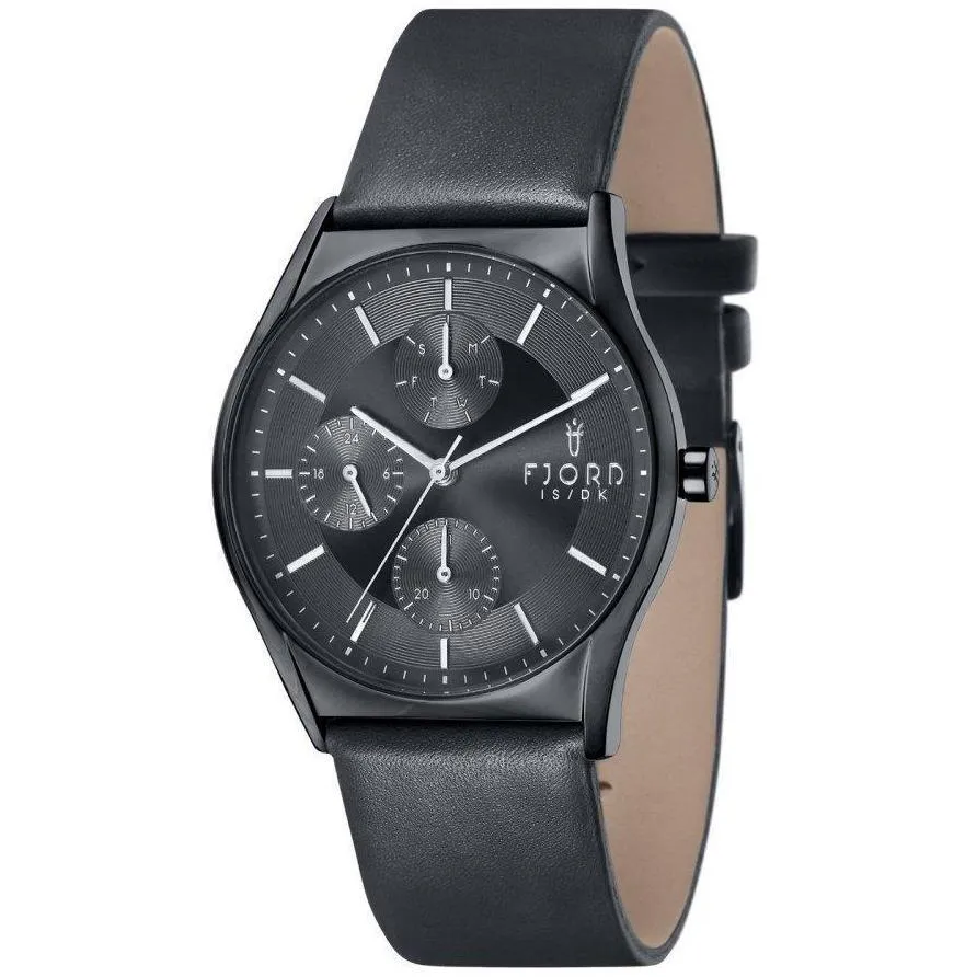 FJORD Anton Black Leather Watch - FJ-3030-03
