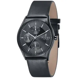 FJORD Anton Black Leather Watch - FJ-3030-03