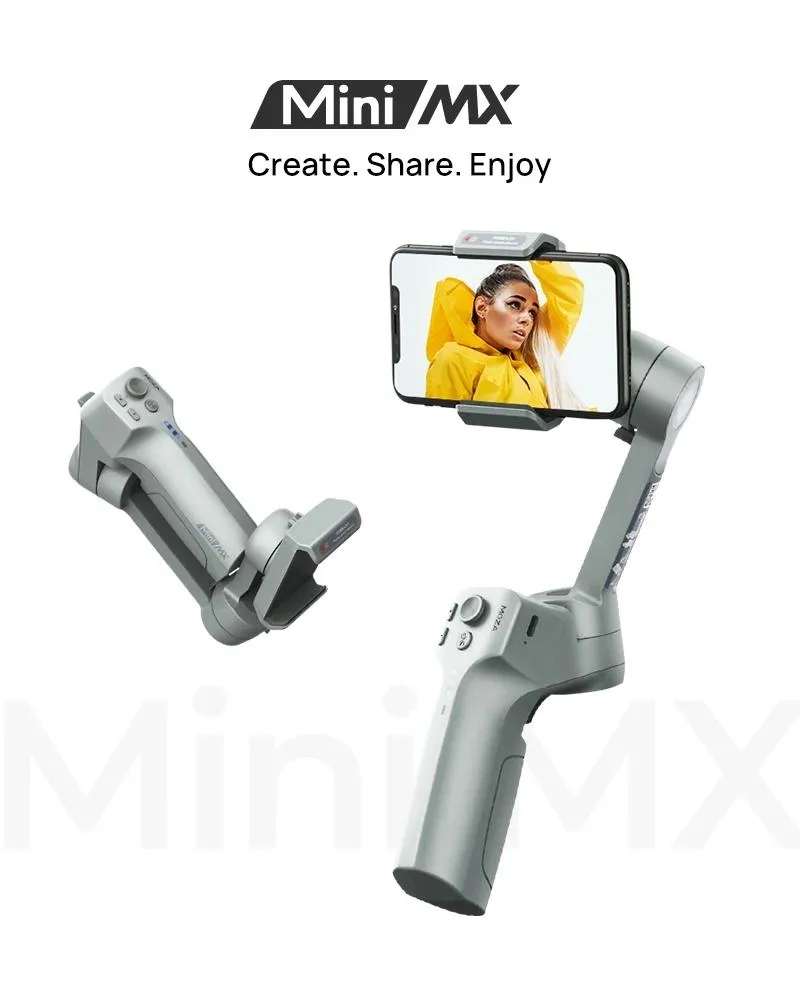 Foldable 3-axis Gimbal for Action Camera and Smartphone - Grey
