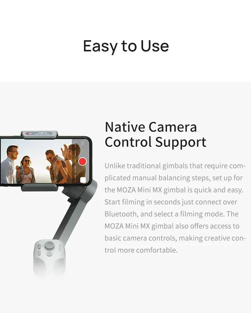 Foldable 3-axis Gimbal for Action Camera and Smartphone - Grey
