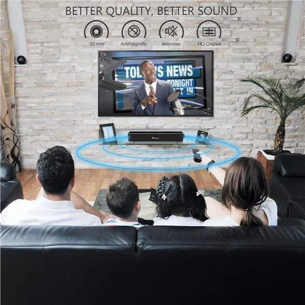 FOXNOVO 20W Smart TV Sound Bar Bluetooth Speaker Subwoofer for Home Theatre PC Wireless