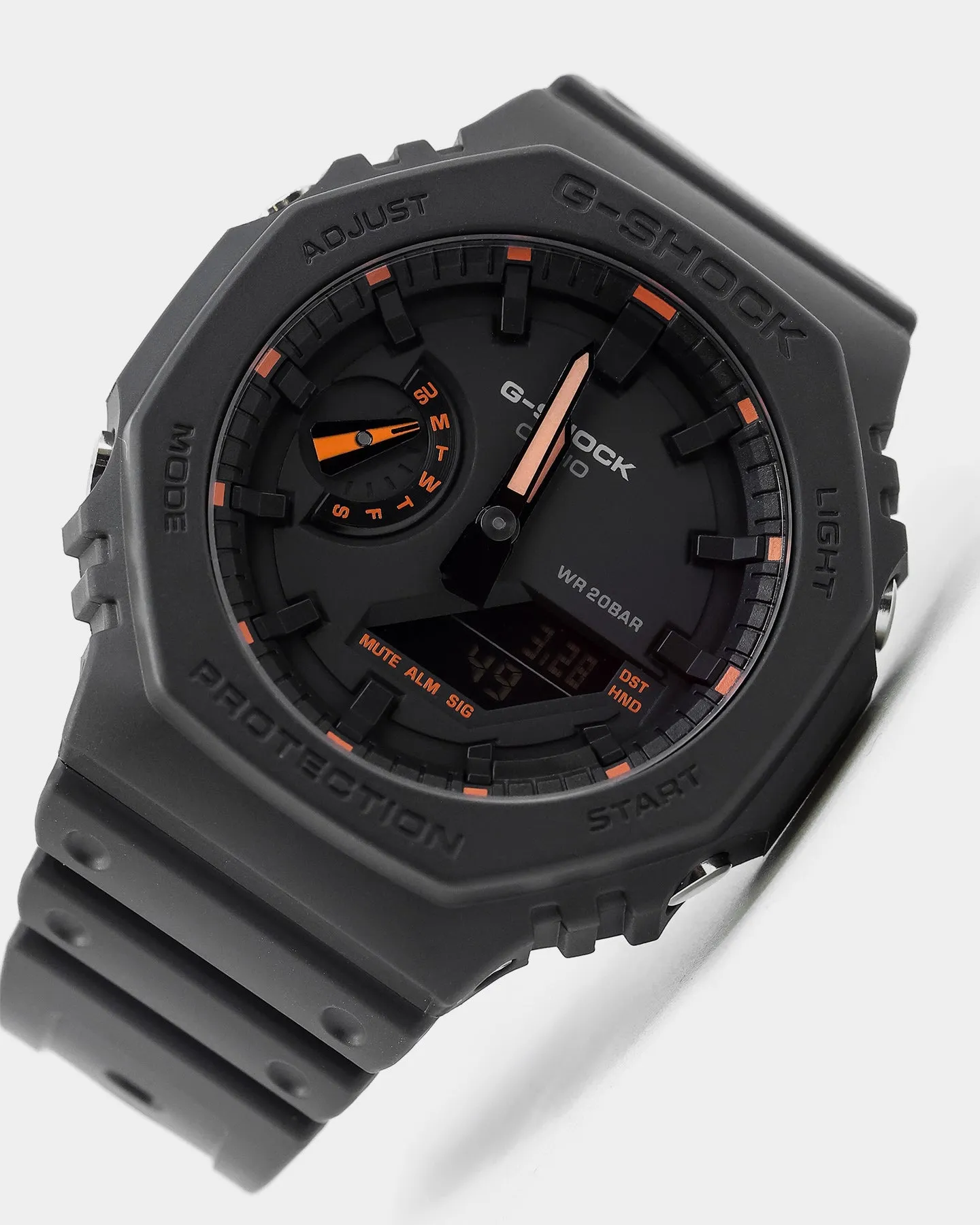 G Shock GA2100-1A4 Black/Neon Orange