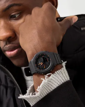 G Shock GA2100-1A4 Black/Neon Orange