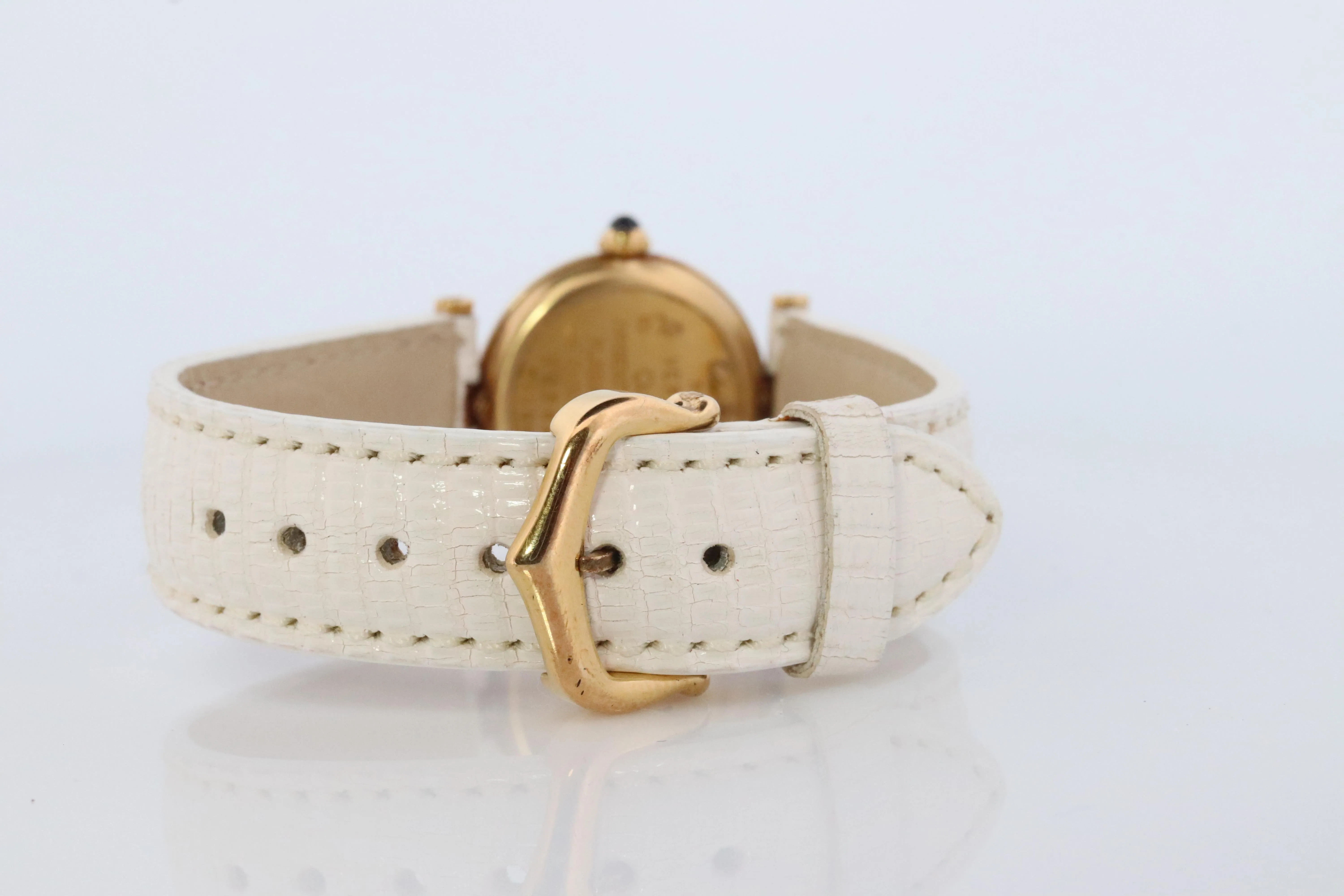 Genuine Cartier Watch. Must de Cartier Vendome Round Argent Vermeil Tricolor
