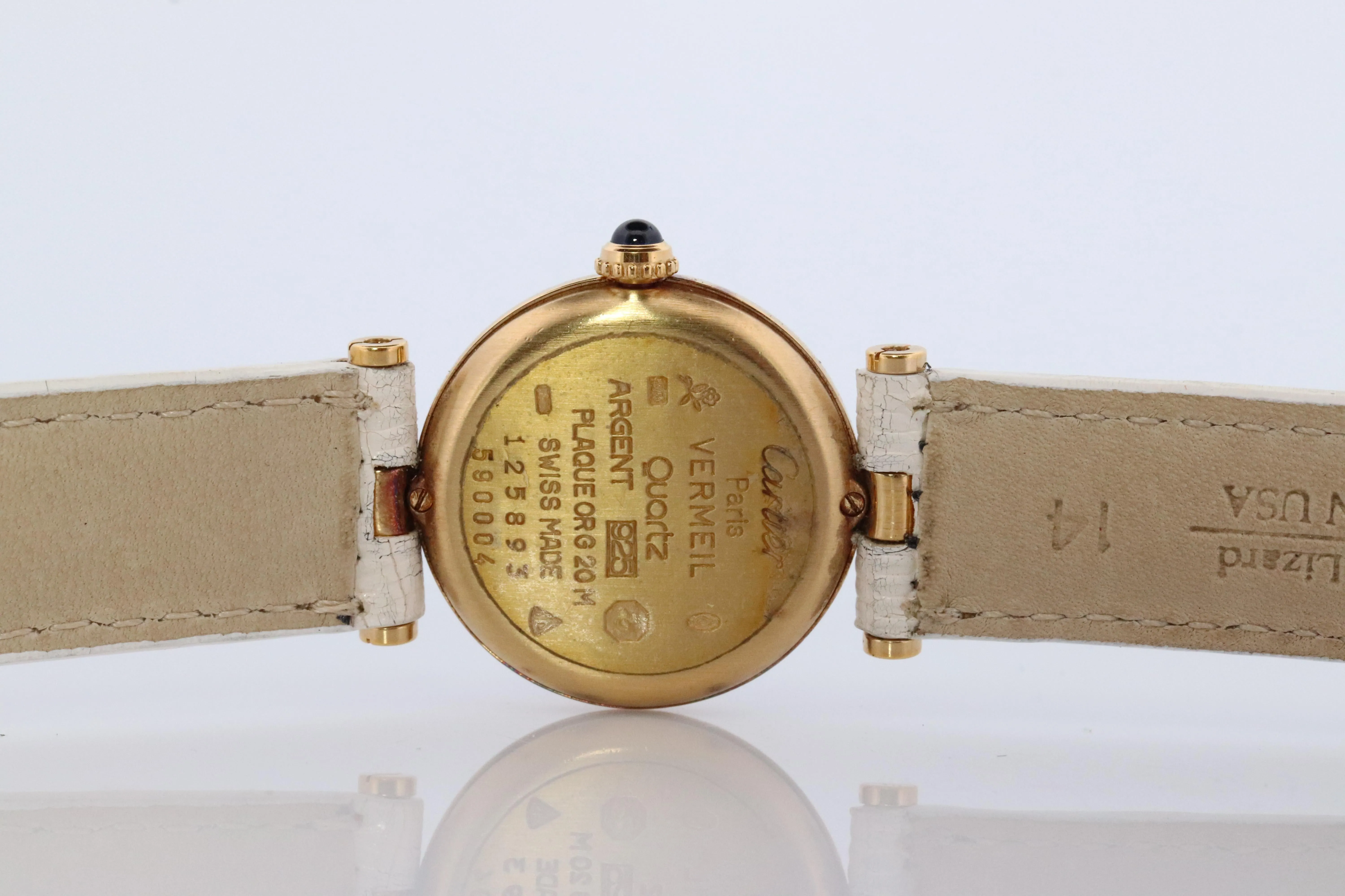 Genuine Cartier Watch. Must de Cartier Vendome Round Argent Vermeil Tricolor
