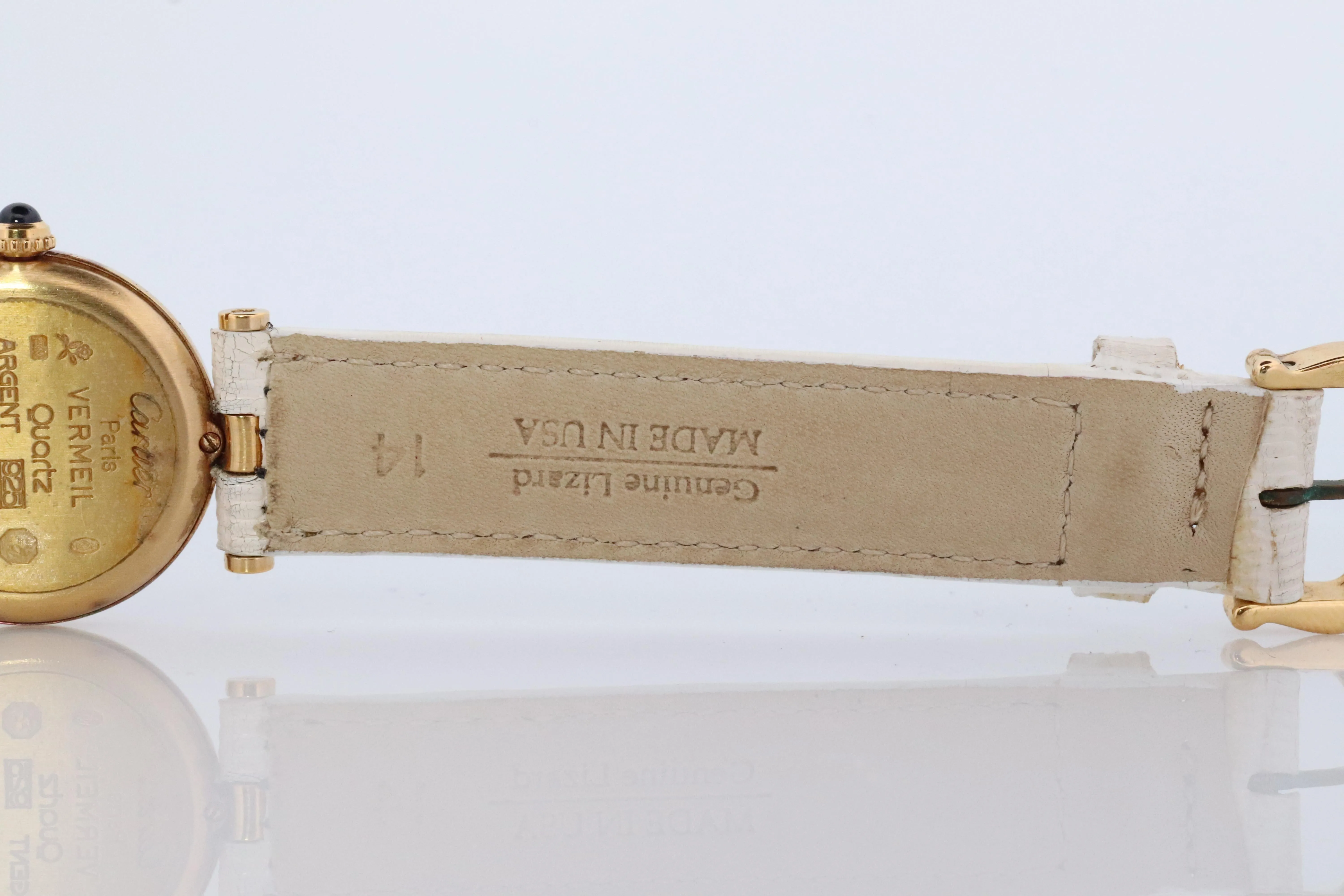 Genuine Cartier Watch. Must de Cartier Vendome Round Argent Vermeil Tricolor