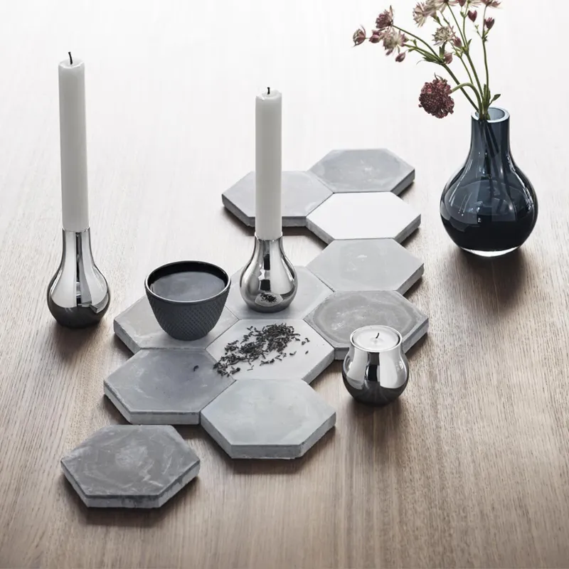 Georg Jensen Cafu Set of Two Medium Candle Holders